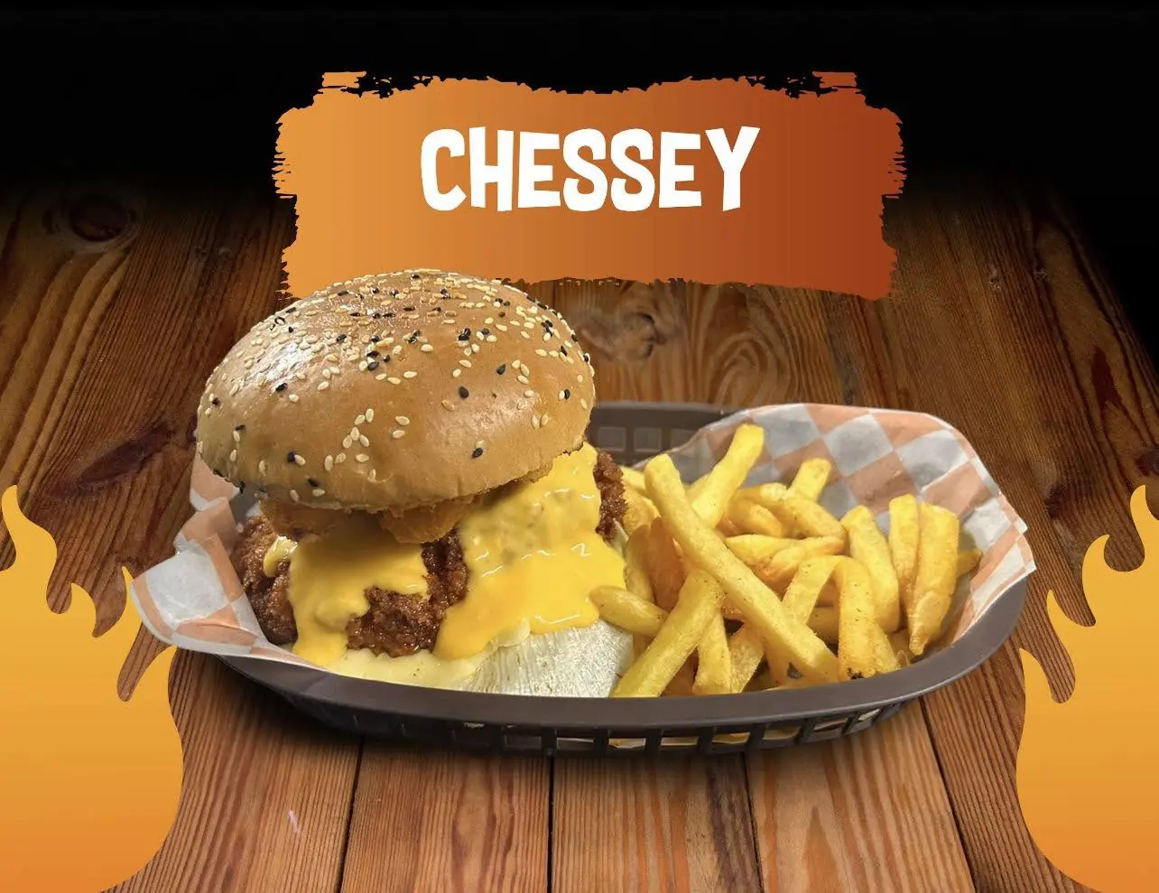 Hamburguesa Cheesy con papas